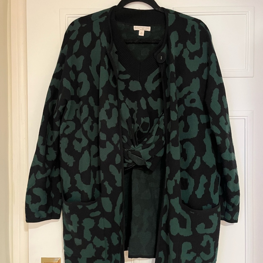 Eva Mendes for New York & Company Black and Green Sweater Set